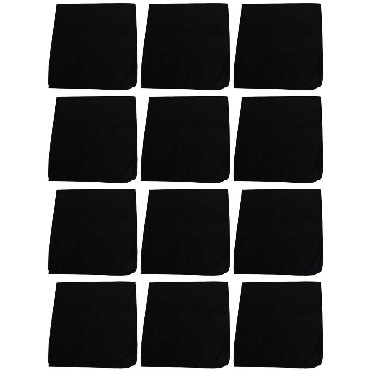 12 Pack Polyester Bandanas in Plain Colors Ideal for Work or Events